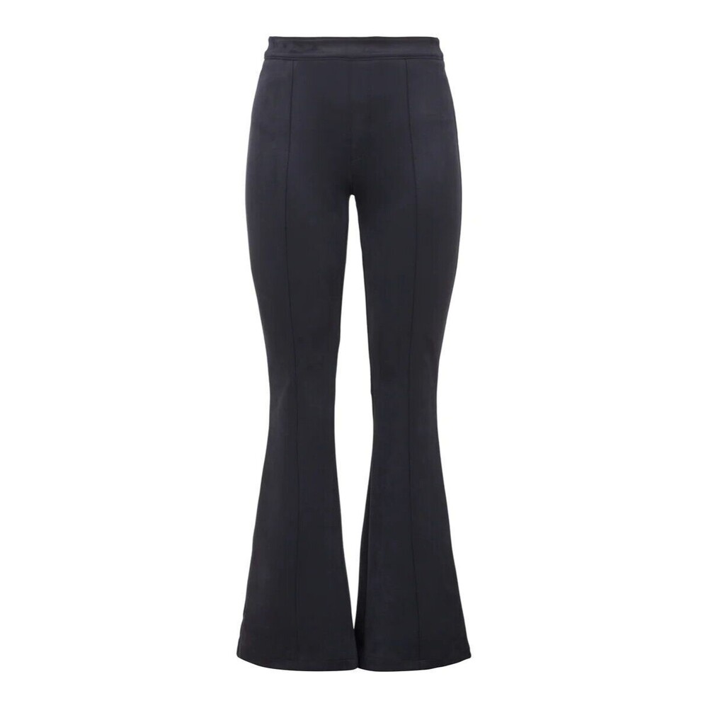 Spanx Faux Suede Flare Pant M Navy Blue Wide Leg Career Workwear Tummy Shaping